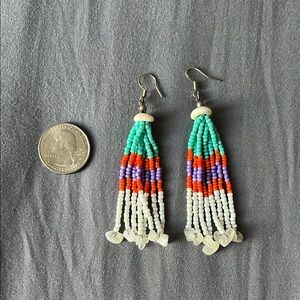 Colorful Beaded Dangle Earrings